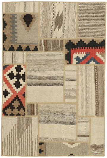 MY-RUG Teppich "Modern Patchwork " Geometrische Muster, Handgeknüpft