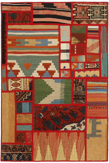 MY-RUG Teppich "Modern Patchwork " Geometrische Muster, Handgeknüpft