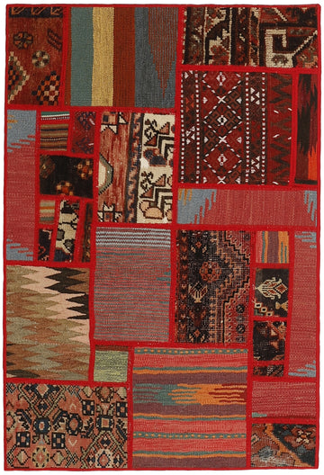 MY-RUG Teppich "Modern Patchwork " Geometrische Muster, Handgeknüpft