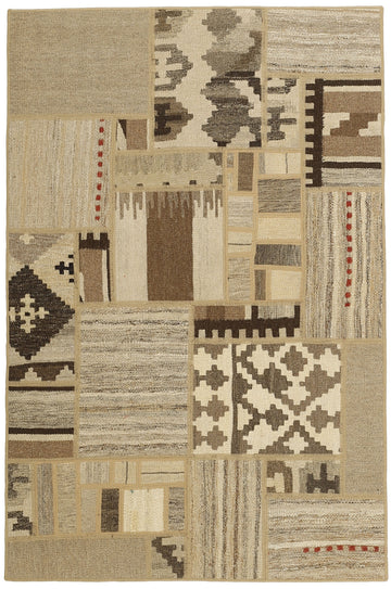 MY-RUG Teppich "Modern Patchwork " Geometrische Muster, Handgeknüpft