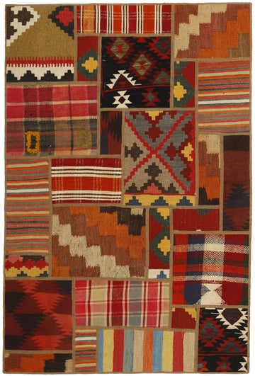 MY-RUG Teppich "Modern Patchwork " Geometrische Muster, Handgeknüpft