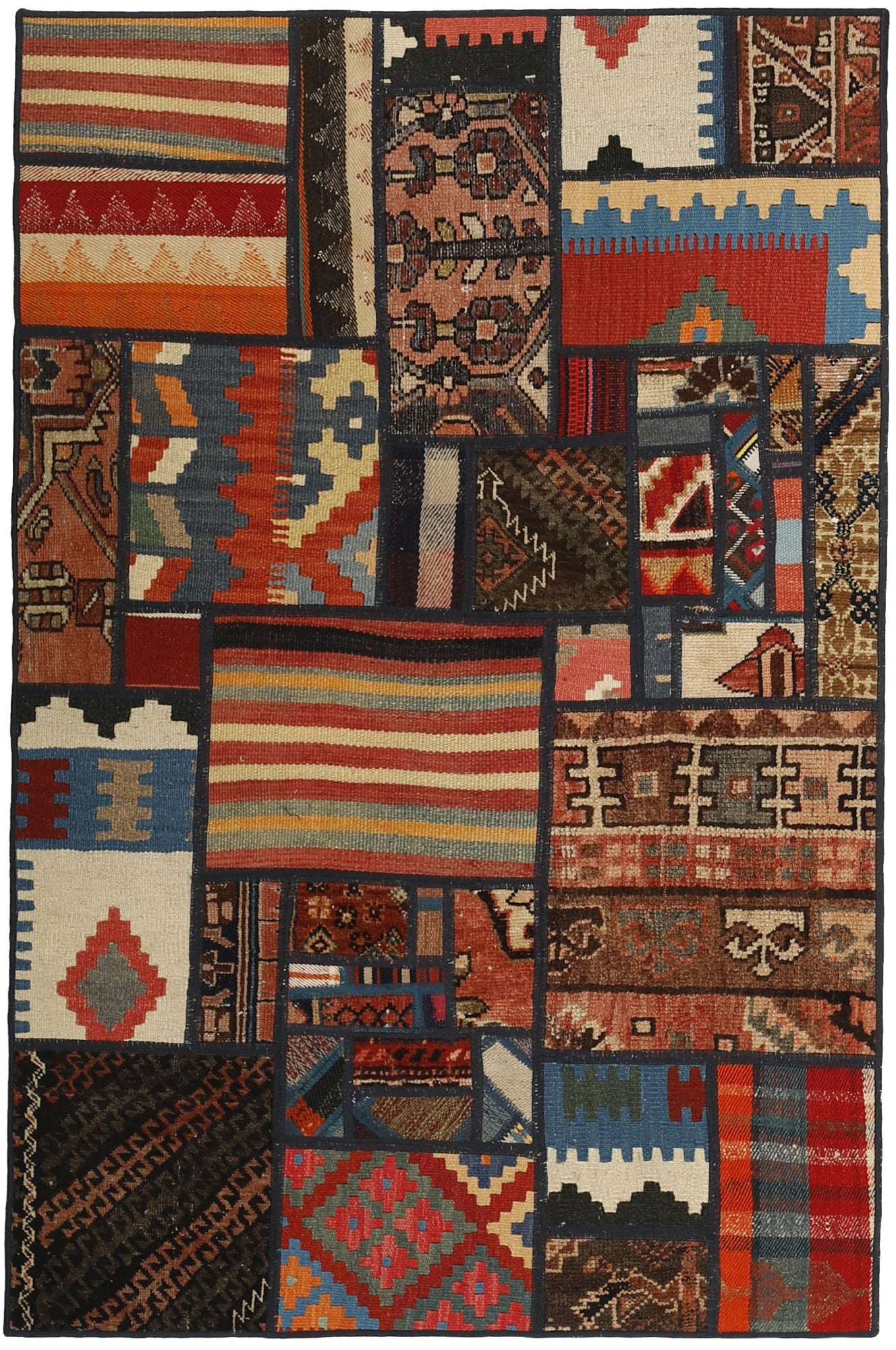 MY-RUG Teppich "Modern Patchwork " Geometrische Muster, Handgeknüpft