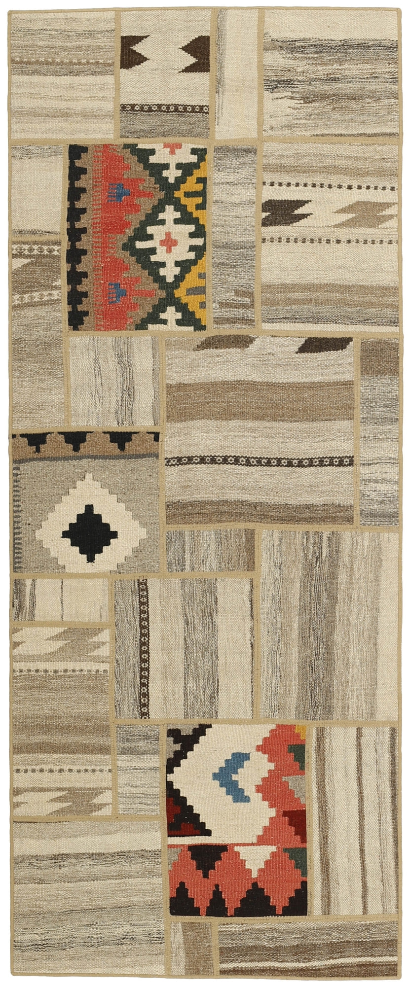 MY-RUG Teppich "Modern Patchwork " Geometrische Muster, Handgeknüpft