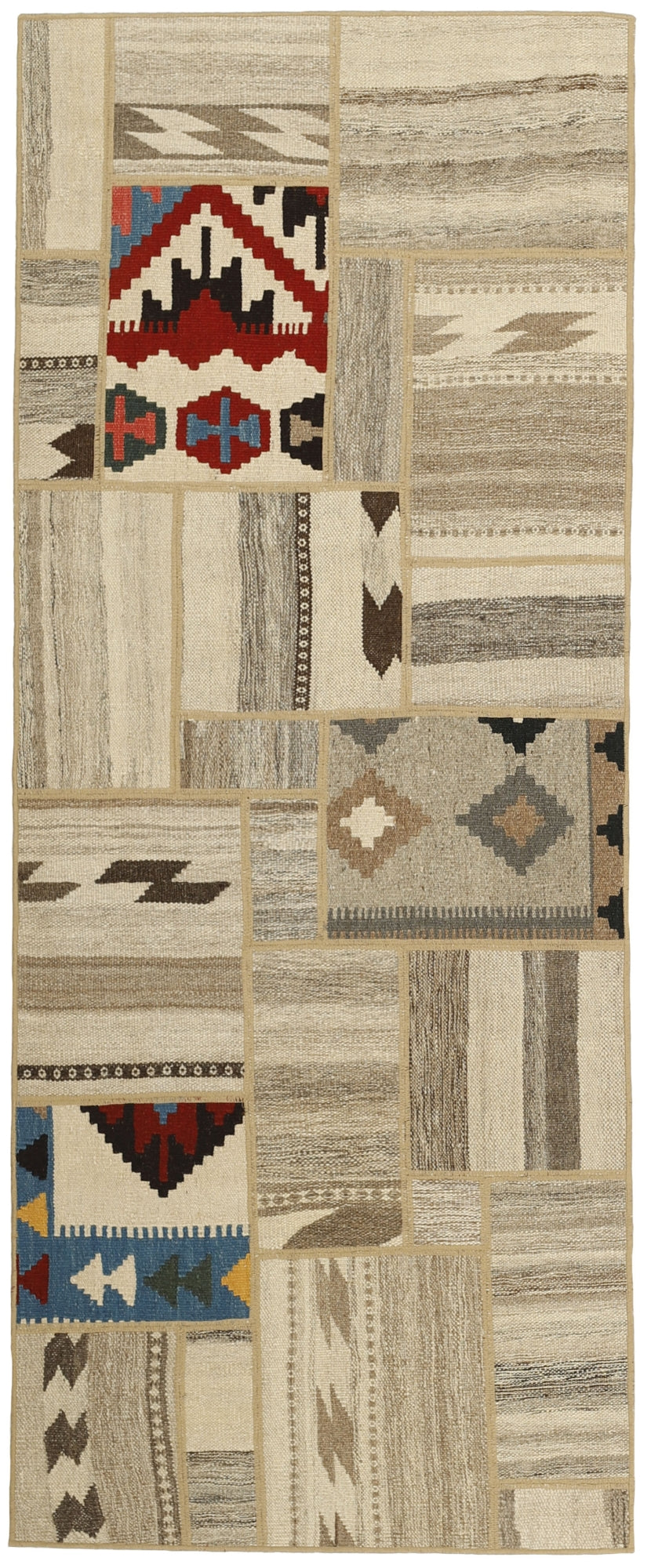 MY-RUG Teppich "Modern Patchwork " Geometrische Muster, Handgeknüpft