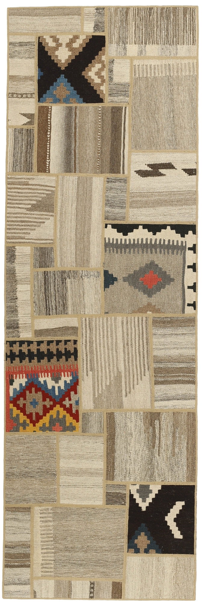 MY-RUG Teppich "Modern Patchwork " Geometrische Muster, Handgeknüpft