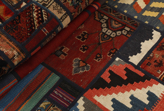 MY-RUG Teppich "Modern Patchwork " Geometrische Muster, Handgeknüpft