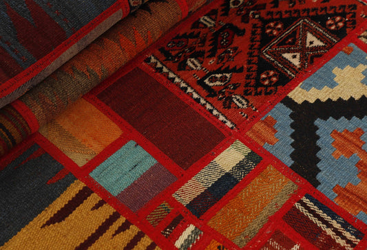 MY-RUG Teppich "Modern Patchwork " Geometrische Muster, Handgeknüpft
