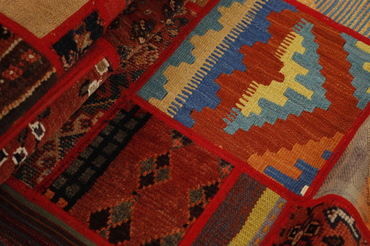 MY-RUG Teppich "Modern Patchwork " Geometrische Muster, Handgeknüpft