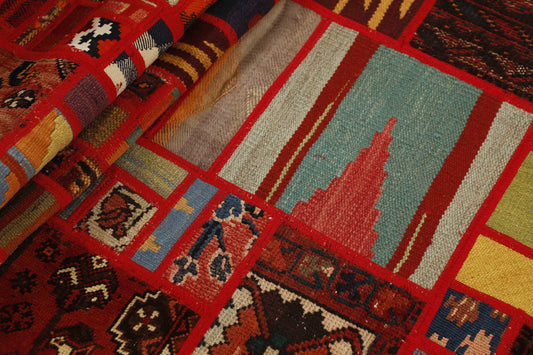 MY-RUG Teppich "Modern Patchwork " Geometrische Muster, Handgeknüpft