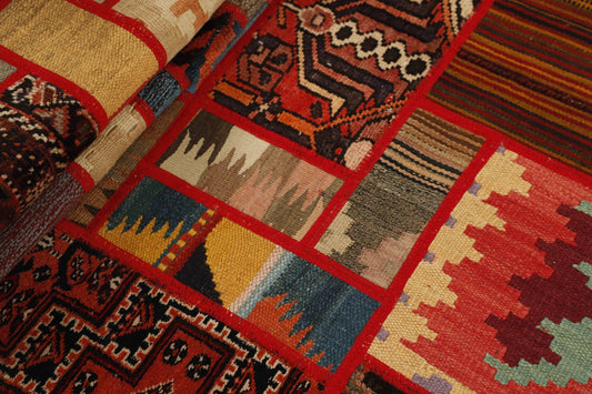 MY-RUG Teppich "Modern Patchwork " Geometrische Muster, Handgeknüpft