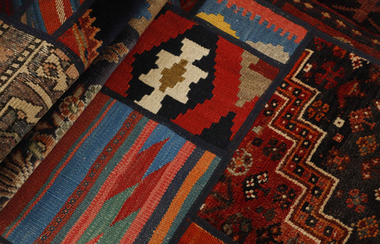 MY-RUG Teppich "Modern Patchwork " Geometrische Muster, Handgeknüpft