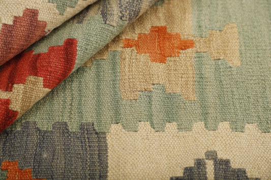 MY-RUG Teppich "Kelim" Rauten-& Diamantmuster, Handgewebt