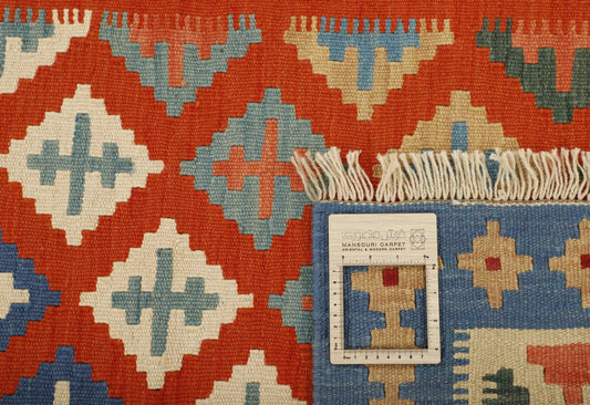 MY-RUG Teppich "Kelim" Rauten-& Diamantmuster, Handgewebt