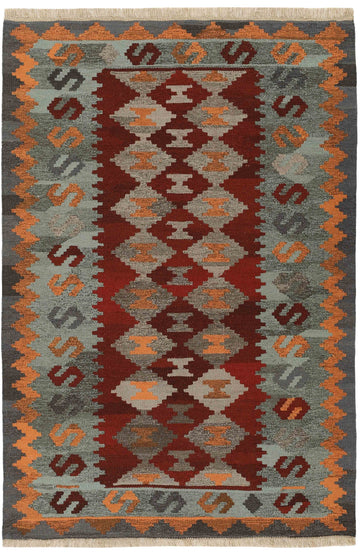 MY-RUG Teppich "Kelim" Rauten-& Diamantmuster, Handgewebt