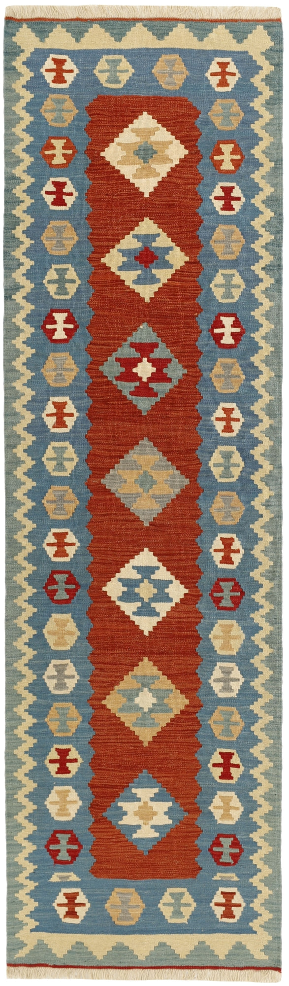 MY-RUG Teppich "Kelim" Rauten-& Diamantmuster, Handgewebt