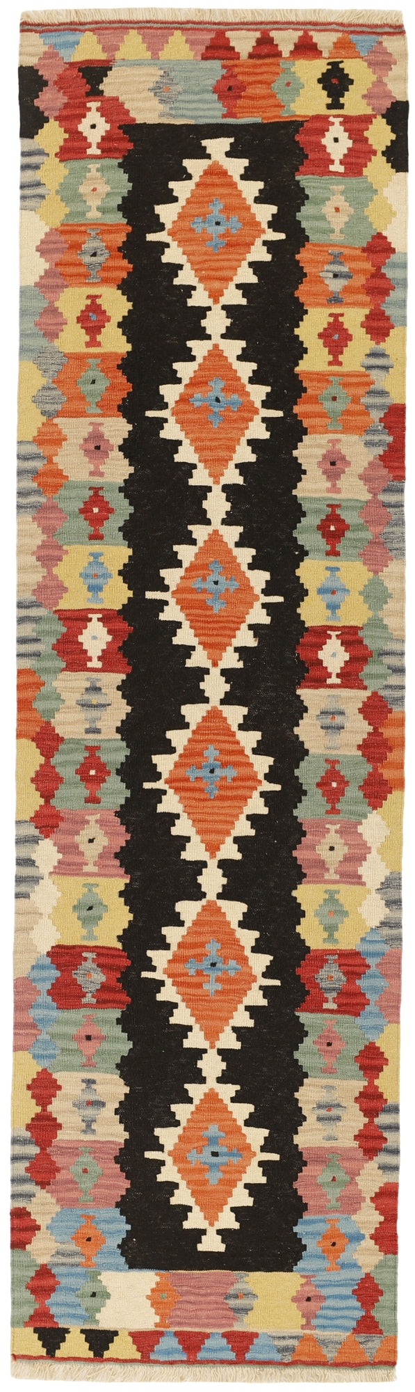 MY-RUG Teppich "Kelim" Rauten-& Diamantmuster, Handgewebt