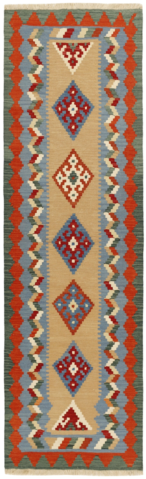 MY-RUG Teppich "Kelim" Rauten-& Diamantmuster, Handgewebt