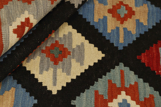 MY-RUG Teppich "Kelim" Rauten-& Diamantmuster, Handgewebt