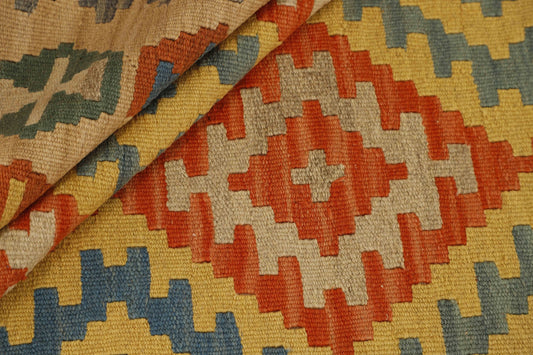 MY-RUG Teppich "Kelim" Rauten-& Diamantmuster, Handgewebt