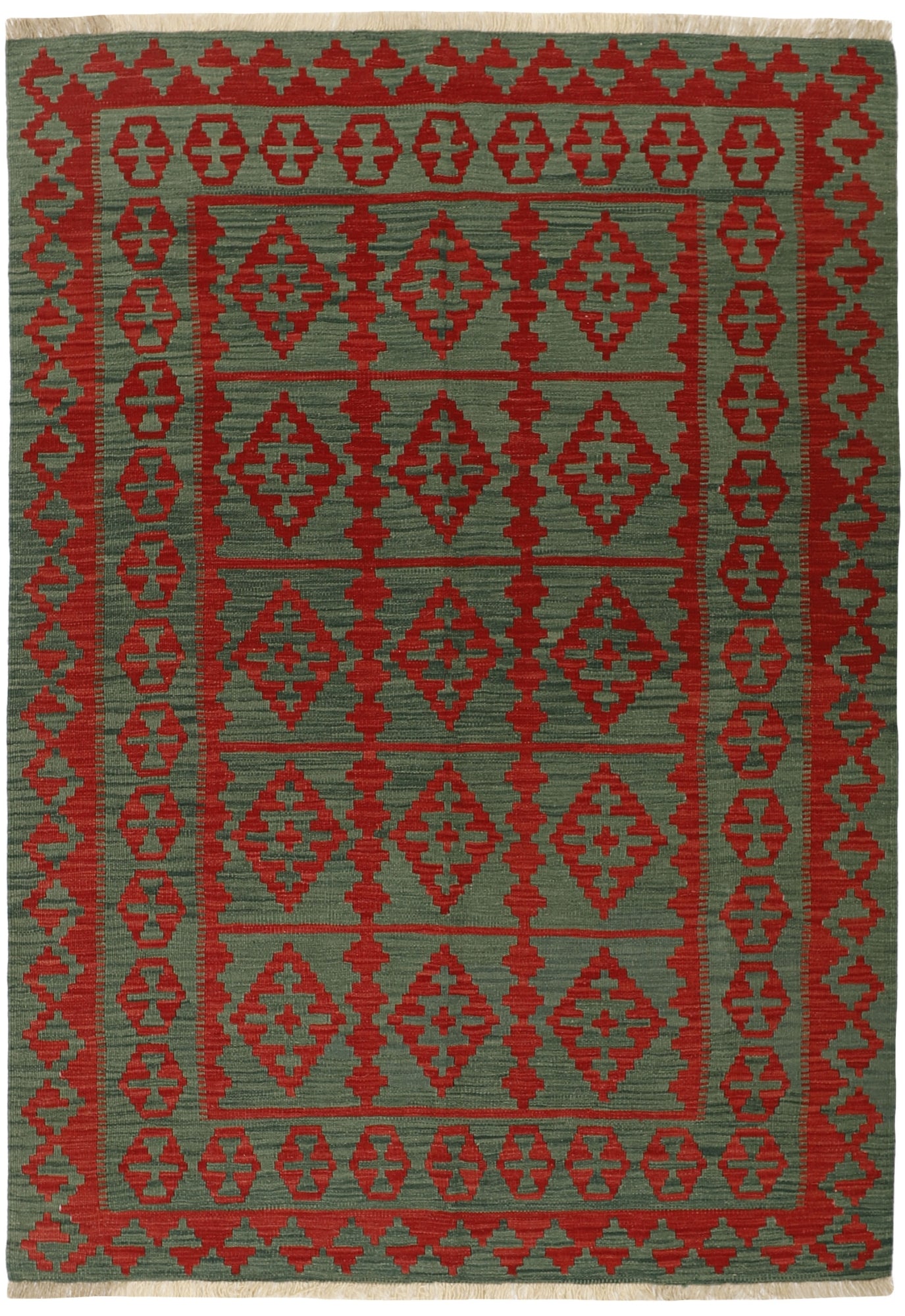 MY-RUG Teppich "Kelim" Rauten-& Diamantmuster, Handgewebt
