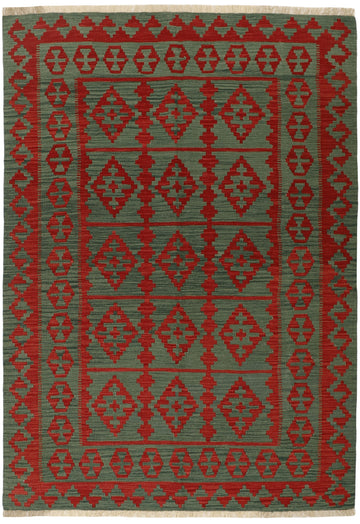 MY-RUG Teppich "Kelim" Rauten-& Diamantmuster, Handgewebt