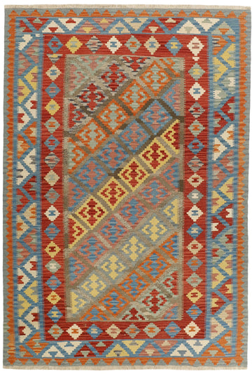 MY-RUG Teppich "Kelim" Rauten-& Diamantmuster, Handgewebt