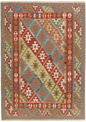 MY-RUG Teppich "Kelim" Rauten-& Diamantmuster, Handgewebt