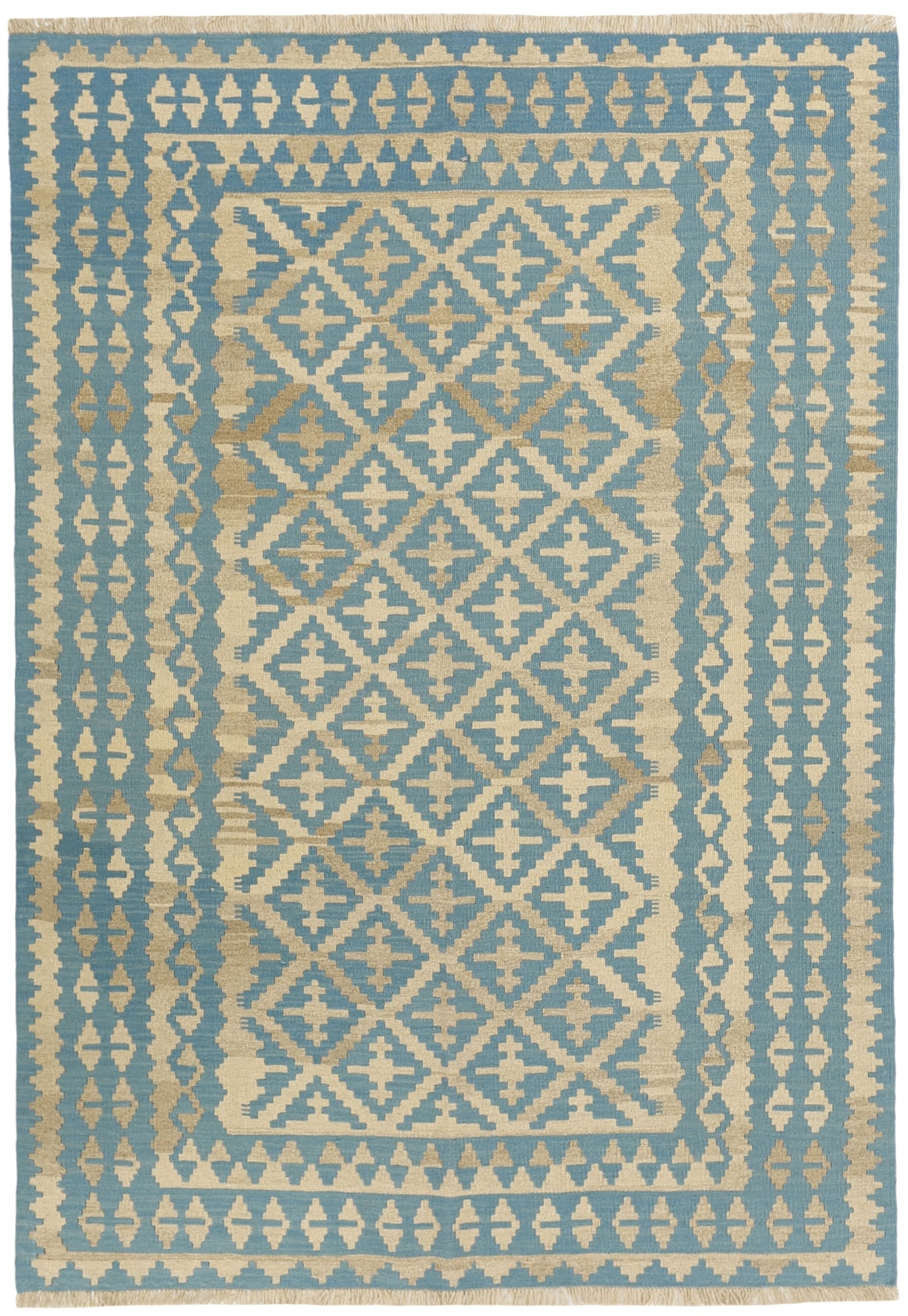 MY-RUG Teppich "Kelim" Rauten-& Diamantmuster, Handgewebt