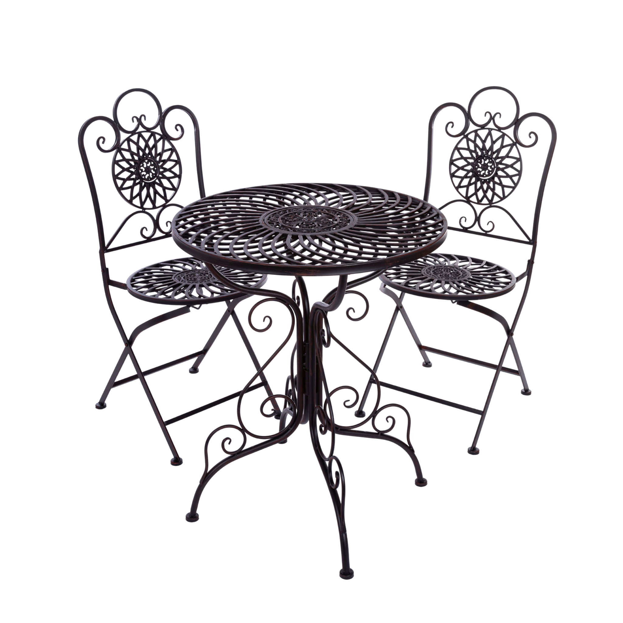 Bistroset "Pia" aus Metall, verschnörkelt