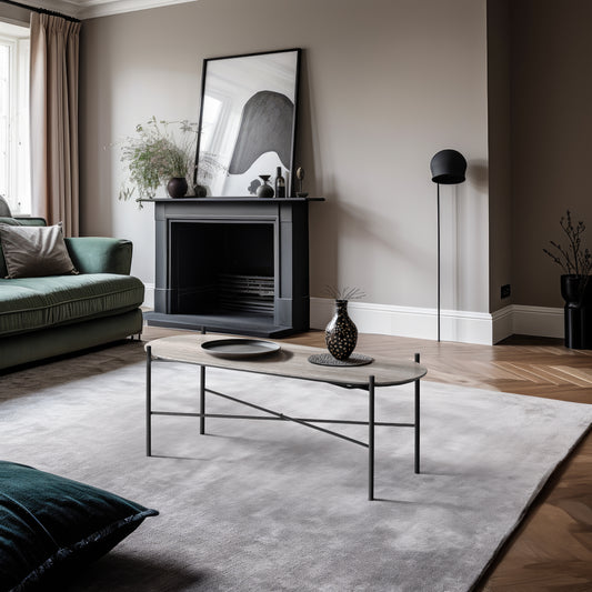 Couchtisch Artemis, 100x40x40cm weiße Eichenoptik