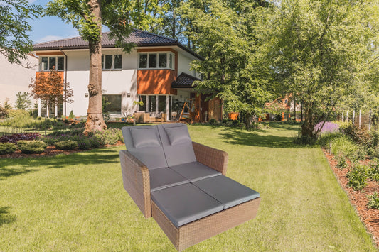 Gartensofa "Lind", Gartenliege inkl. Ablagefläche und gemütlichen Polstern