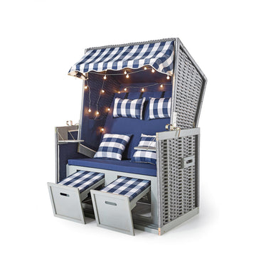 Strandkorb "Anker" mit maritimen Design und LED-Beleuchtung