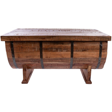 Antiker Couchtisch "Agnes" Weinfass-Optik