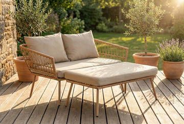 Gartensofa "Maike" mit Auflage und Kissen, Gartensonnenliege