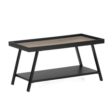 Couchtisch Hera, 80x41x41cm Altholz-Optik mit Metallbeinen