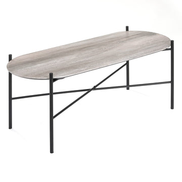 Couchtisch Artemis, 100x40x40cm weiße Eichenoptik