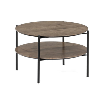 Couchtisch Alexandros Rundo, 63x63x38cm taupenbraunes Piniendekor