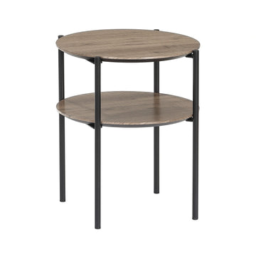 Beistelltisch Alexandros Rundo 43x43x48cm, taupenbraunes Piniendekor