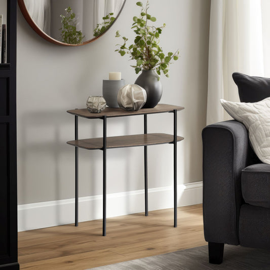 Beistelltisch Alexandros 60x32x65cm, in moderner Pinienoptik mit Metallgestell