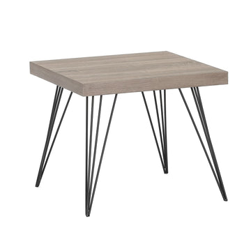 Beistelltisch Hestia, quadro 50x50x43cm in Eichenoptik mit Metallbeinen