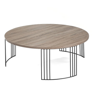 Couchtisch Izza, 95x95cm in Eichendekor mit Metallbeinen