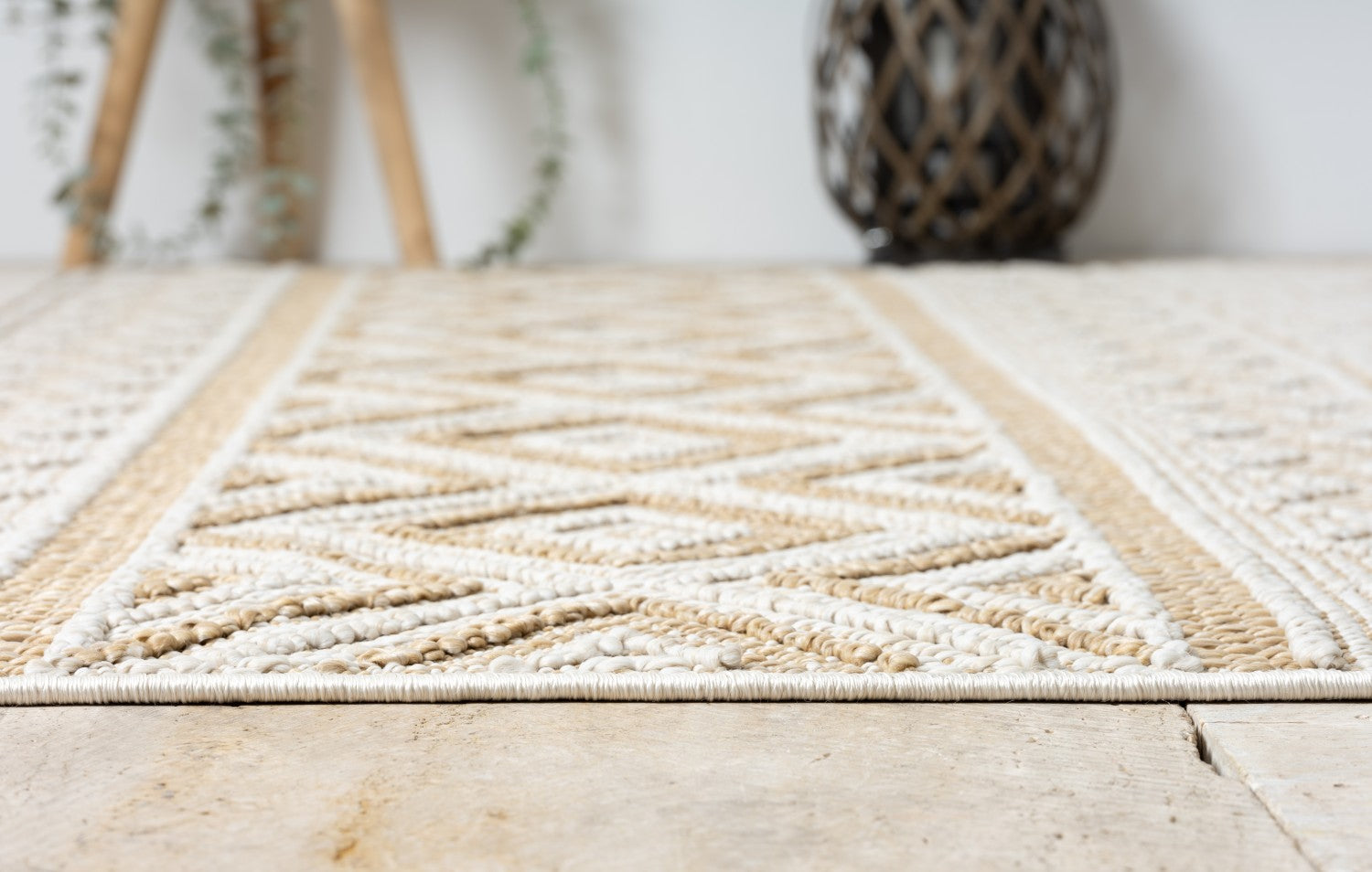 Paco Home Wohnzimmer-Teppich Aus Wolle Und Baumwolle, Handgewebtes