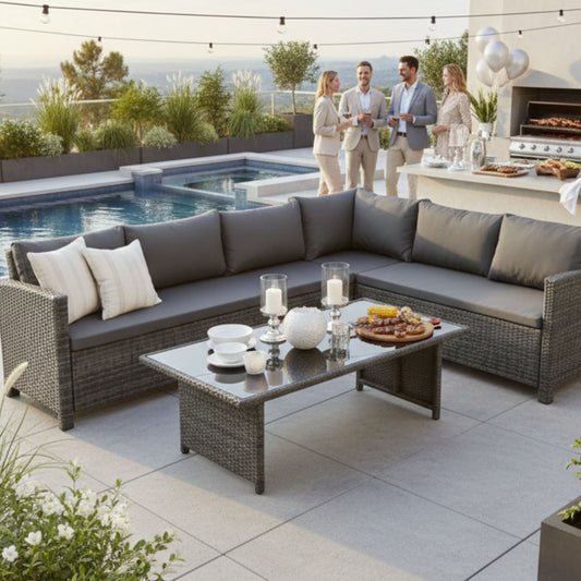 Gartenlounge Eckbank "Maria" inkl. Sitzauflagen