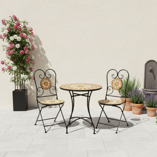 Mosaik-Bistroset "Caspian" bestehend aus 2 Stühlen und 1 Tisch